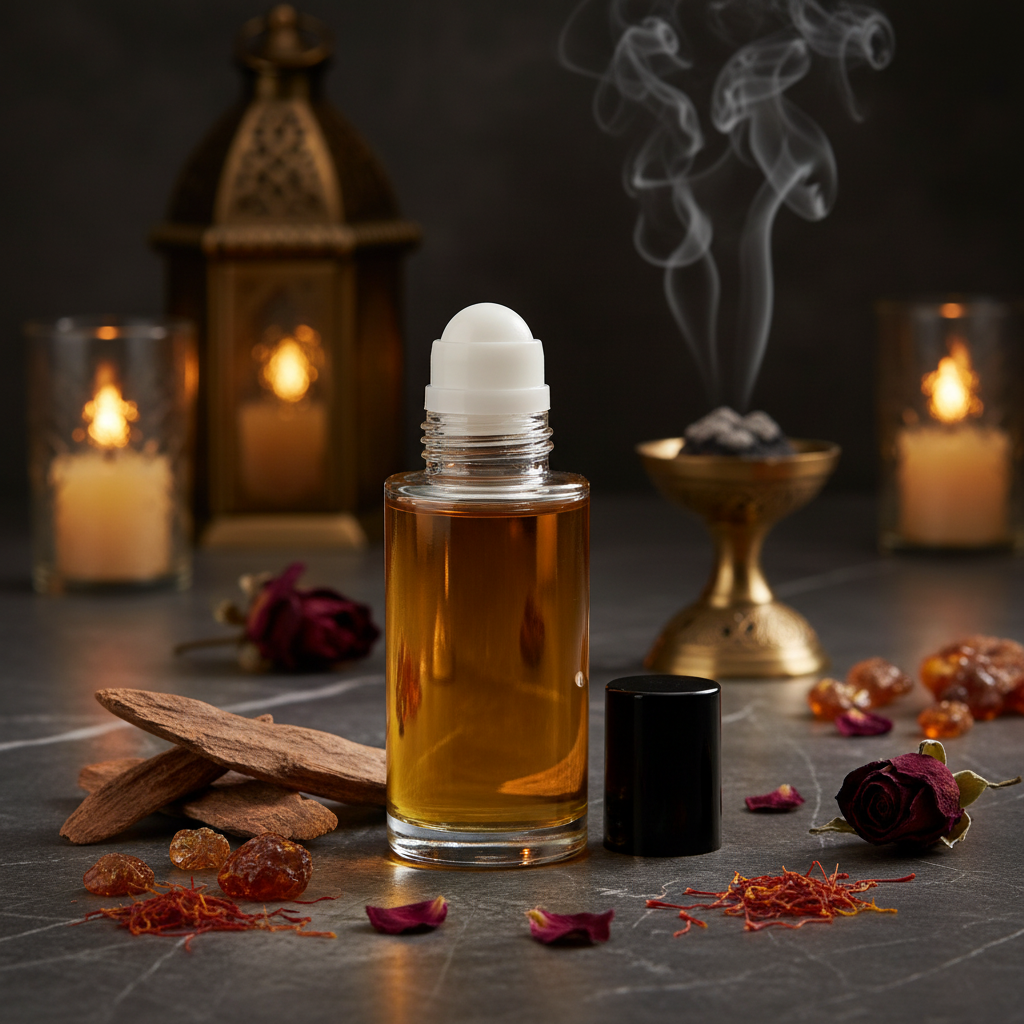Ameer Al Oud - Lifestyle with Clear Roll-On Bottle
