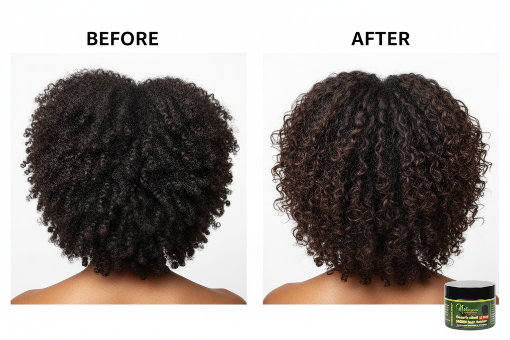 Chebe Blowout Before & After - Woman From Behind