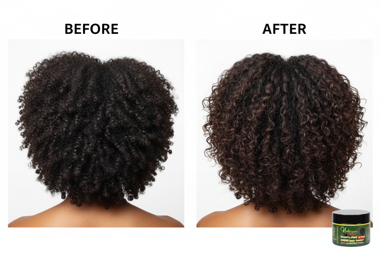 Chebe Blowout Before & After - Woman From Behind