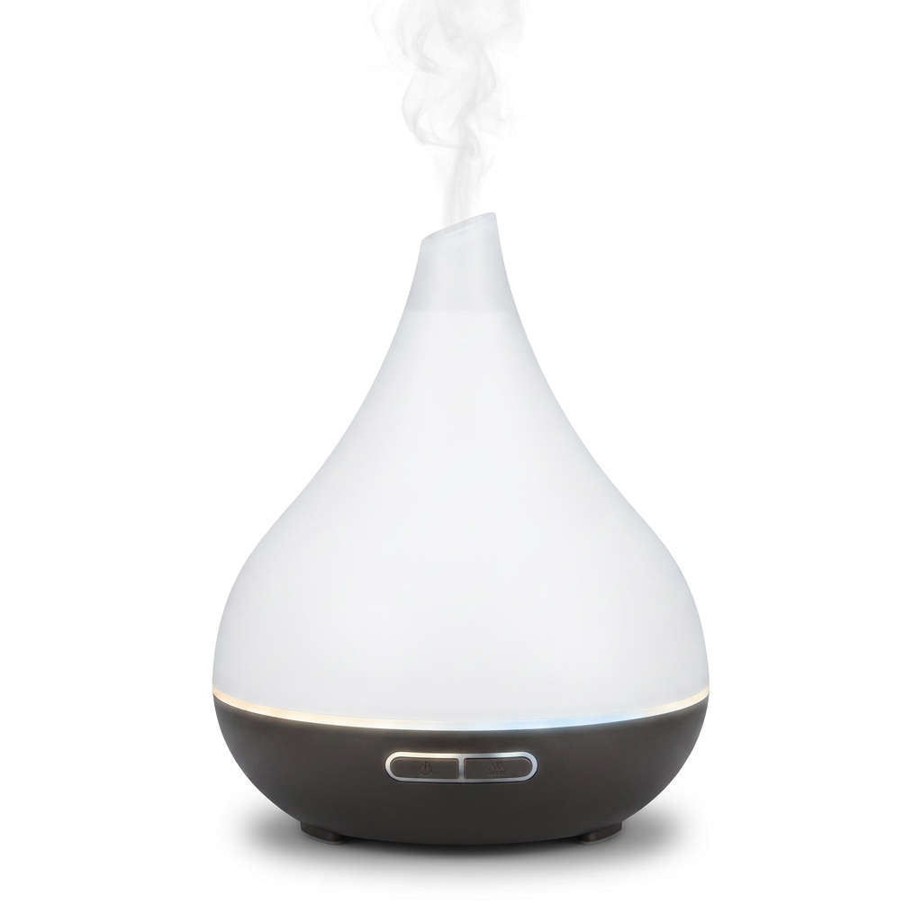 White tapered diffuser matching the wooden model's narrow mist opening